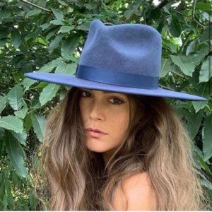 LACK OF COLOR BLUE RANCHER WOOL FEDORA WESTERN HAT SIZE MEDIUM NEW FALL TREND